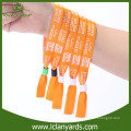 Polyester custom logo one time used promotional woven wristbands